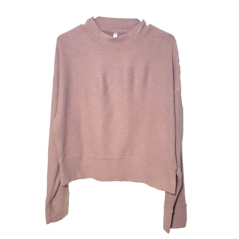 Fabletics Womens sz XL brown long sleeve knitted top mock neck active